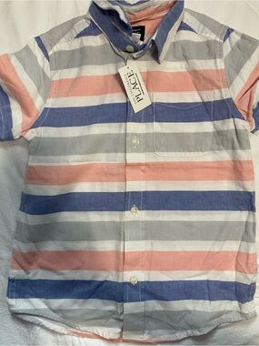 The Children's Place Short-Sleeve Striped Shirt in Blue, Coral, White